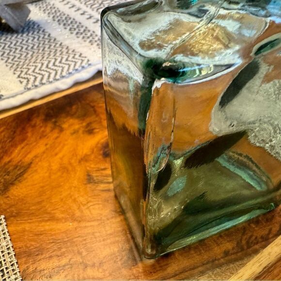 Clear Glass Container Green Glass Bottle for Vintage Home Rustic Home Decor - Picture 2 of 5